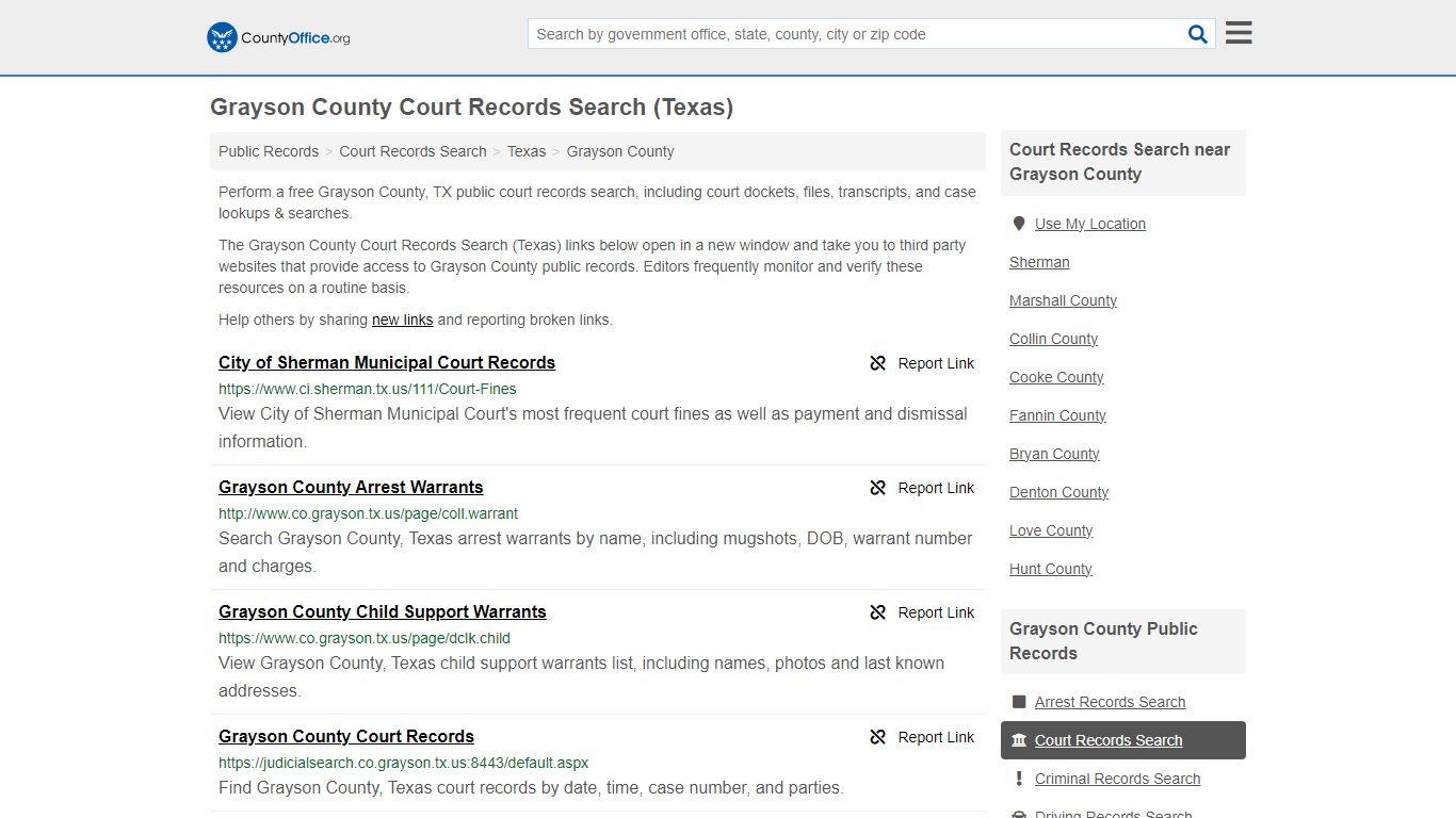 Grayson County Court Records Search (Texas) - County Office
