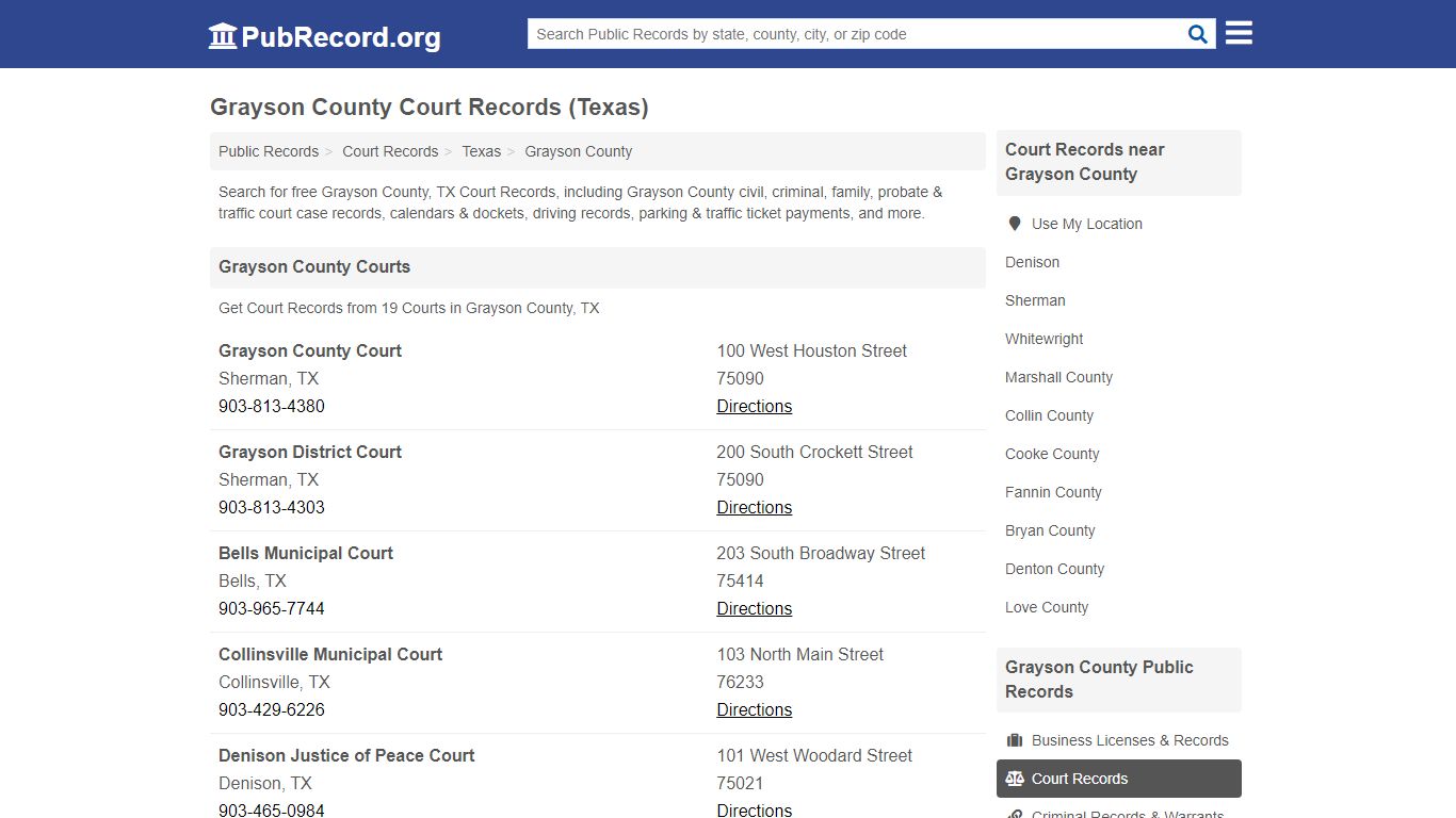 Free Grayson County Court Records (Texas Court Records) - PubRecord.org