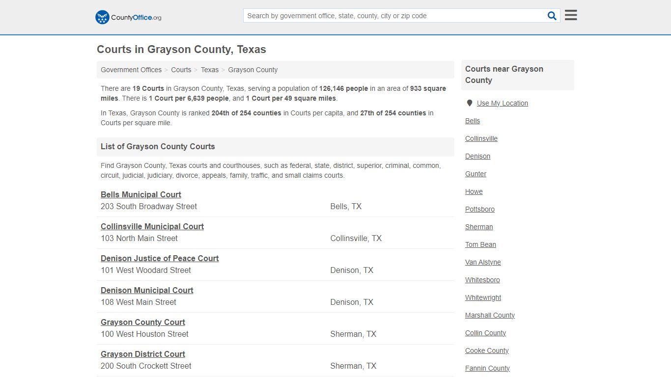 Courts - Grayson County, TX (Court Records & Calendars)